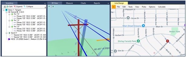 Line Design Pole Icon on Map